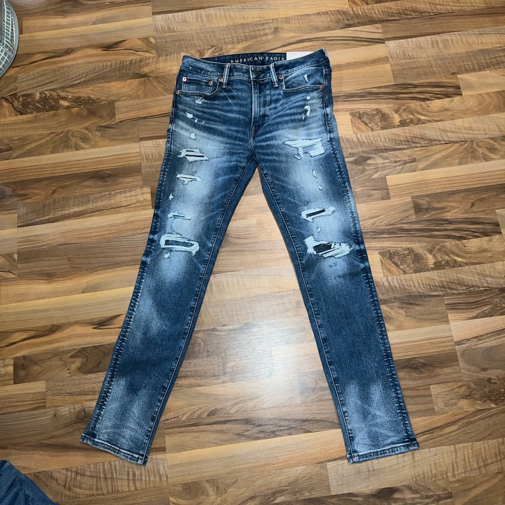 American Eagle Men’s Airflex 360 skinny faded ways jeans 33/32